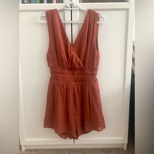 VICI Through the Grapevine Smocked Romper Rust Size S